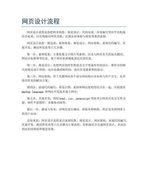 网页设计流程