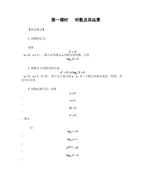 对数及对数函数的图像与性质(教师版)