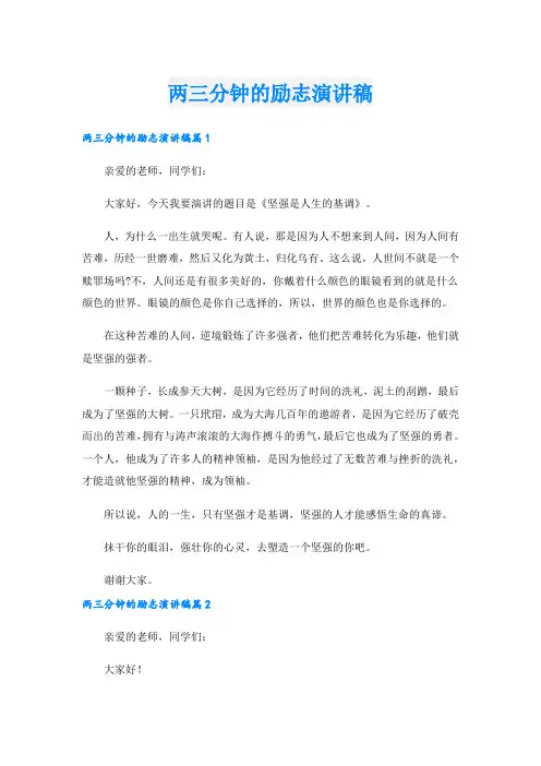 两三分钟的励志演讲稿.doc
