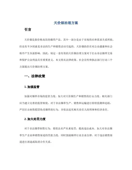 天价烟治理方案