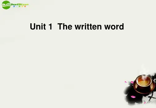 高中英语 Unit 1 The written word 精品课件 译林版选修8