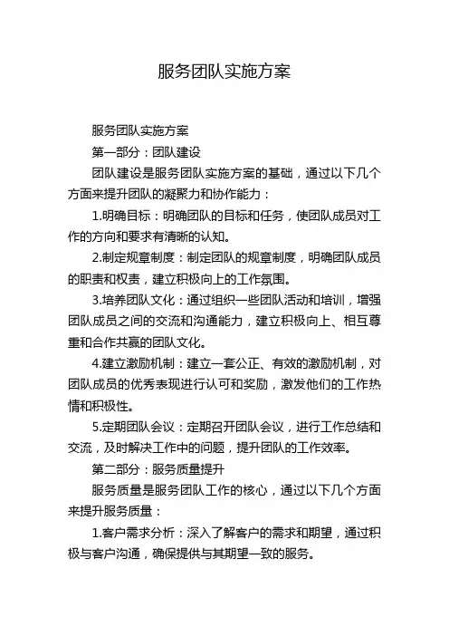 服务团队实施方案
