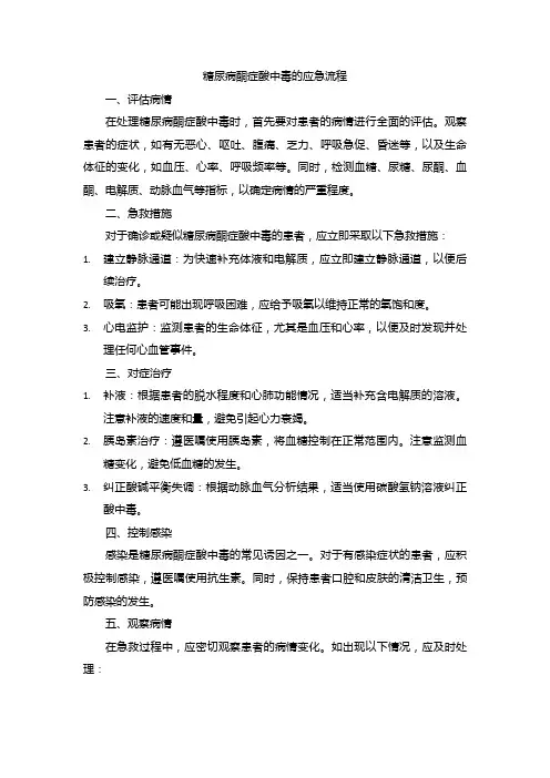 糖尿病酮症酸中毒的应急流程