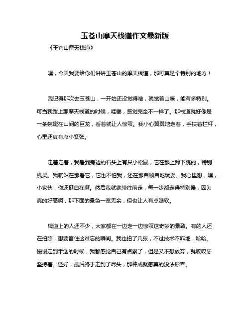 玉苍山摩天栈道作文最新版