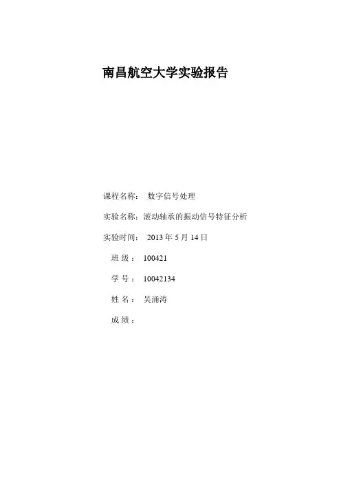 滚动轴承的振动信号特征分析报告