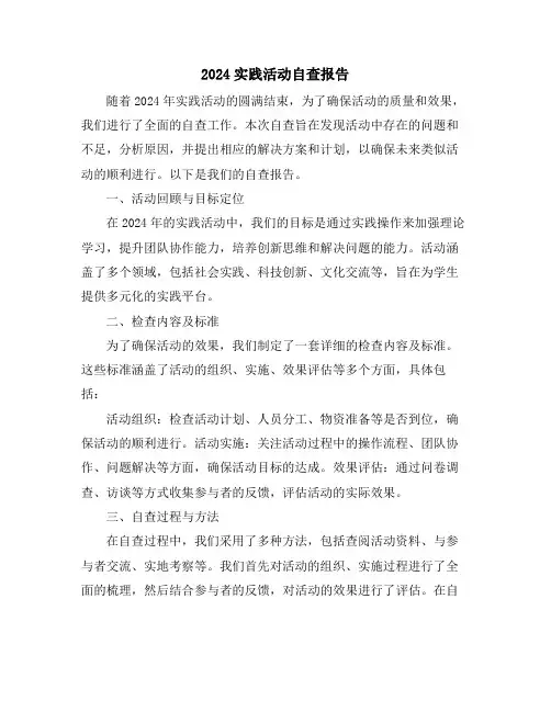 2024实践活动自查报告