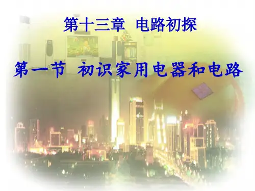 苏科版物理九年级上册第十三章一、初识家用电器和电路