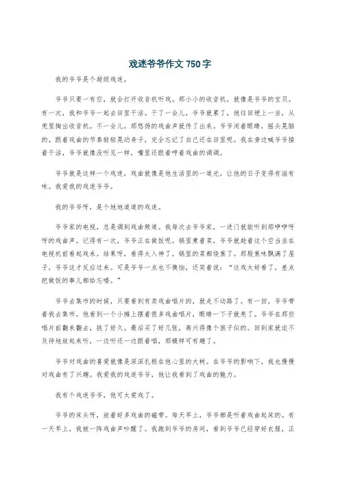 戏迷爷爷作文750字