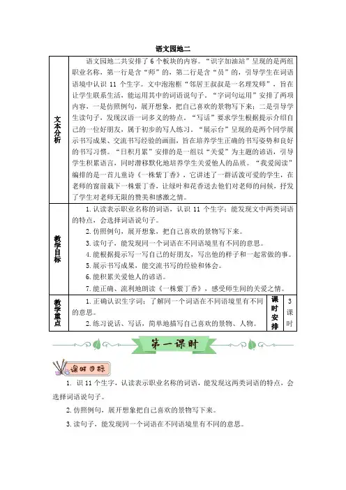 部编版二年级语文下册《语文园地二》精美教案
