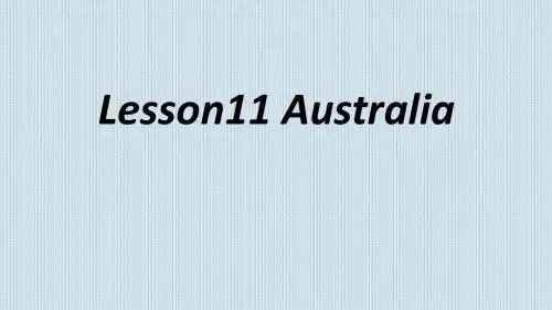冀教版五年级上册英语Lesson11Australia
