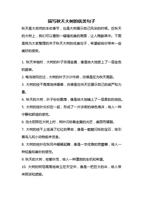 描写秋天大树的优美句子