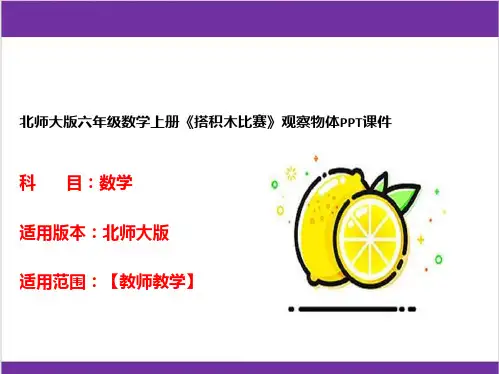 北师大版六年级数学上册《搭积木比赛》观察物体PPT课件