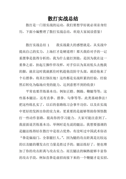 散打实战总结
