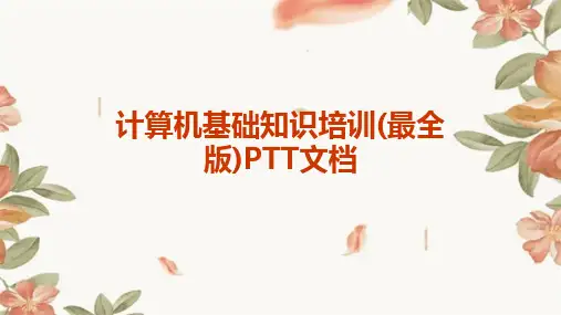 计算机基础知识培训(最全版)PTT文档