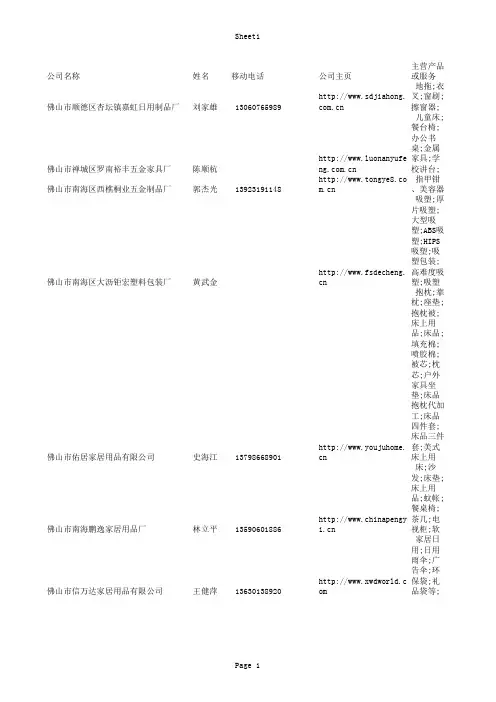 佛山电器企定名录