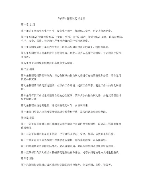 车间5s管理制度 标志线