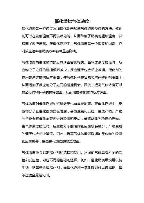 催化燃烧气体浓度