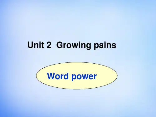 高中英语 Unit2 Growing pains Word Power课件 牛津译林版必修1