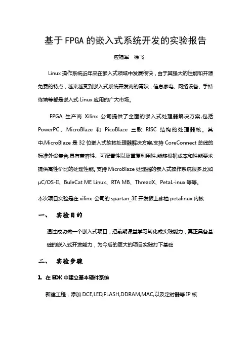 基于FPGA的嵌入式系统开发