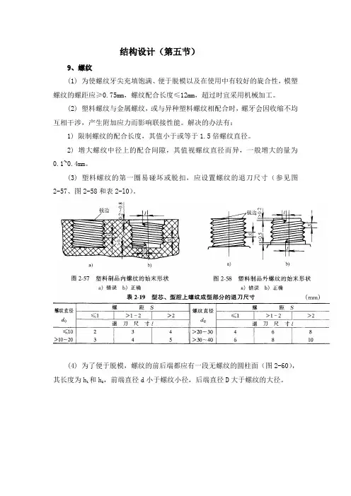 注塑件设计工艺准则——结构设计(第五节)