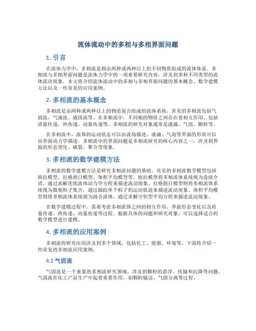 流体流动中的多相与多相界面问题