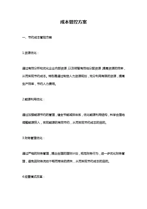 成本管控方案