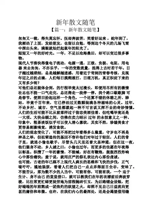 新年散文随笔