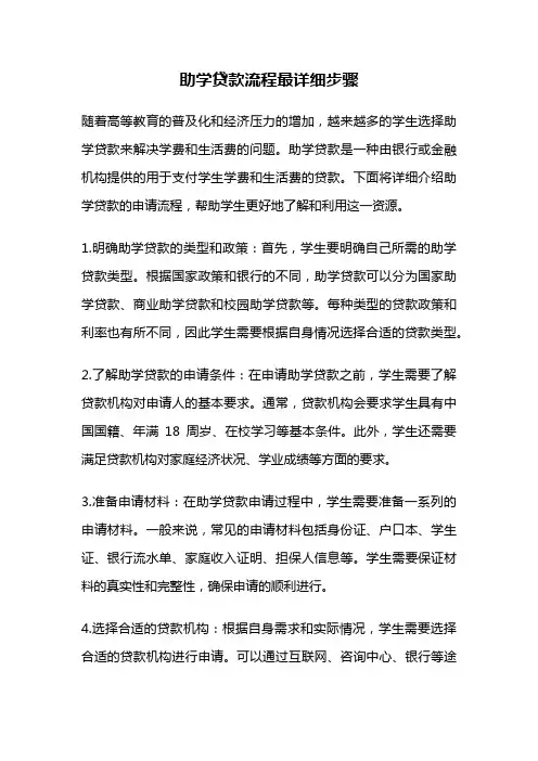 助学贷款流程最详细步骤