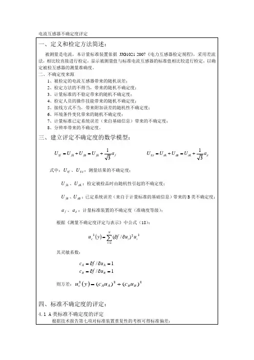 测量不确定度报告