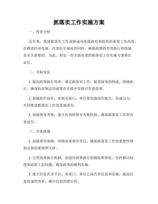 抓落实工作实施方案