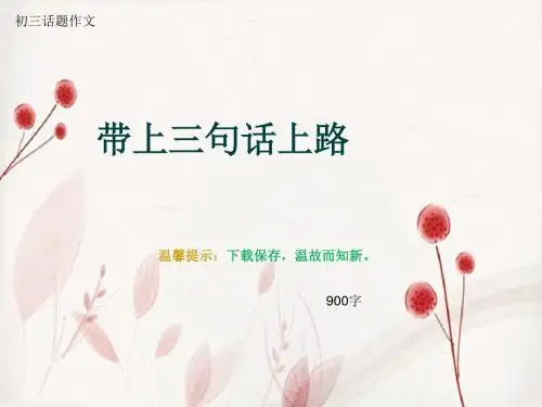 初三话题作文《带上三句话上路》900字(总11页PPT)