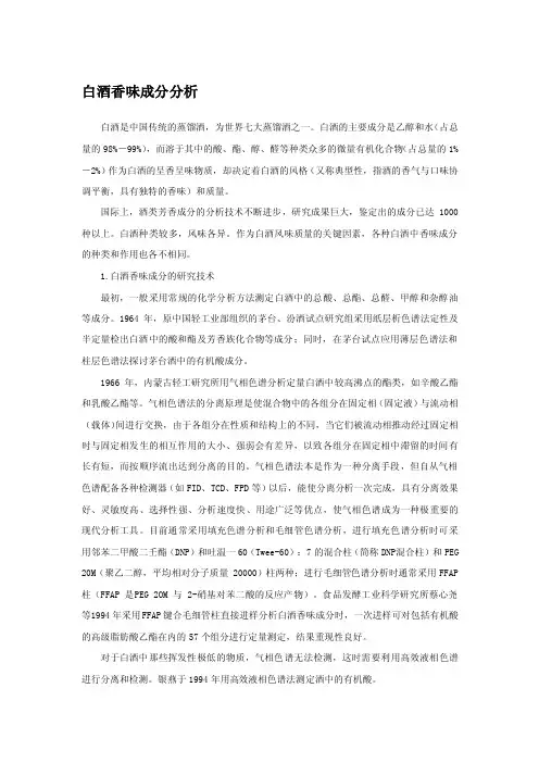 白酒香味成分分析