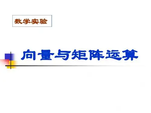 向量与矩阵的运算