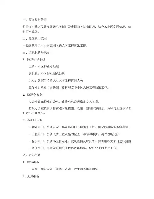 小区人防工程防汛预案