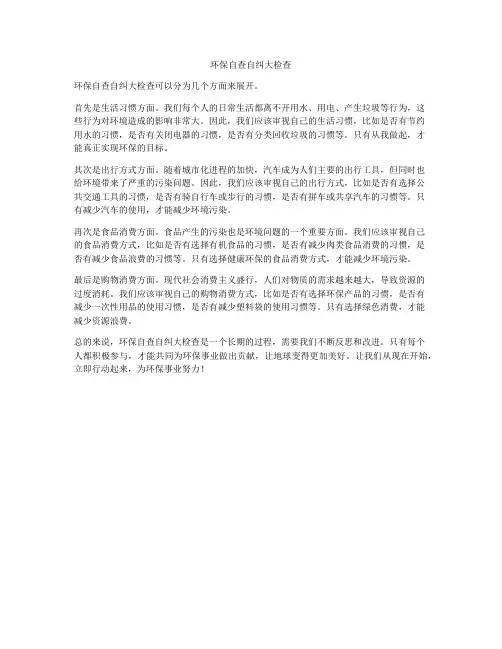 环保自查自纠大检查