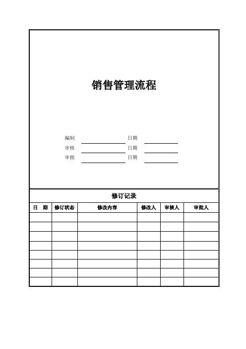 销售管理流程