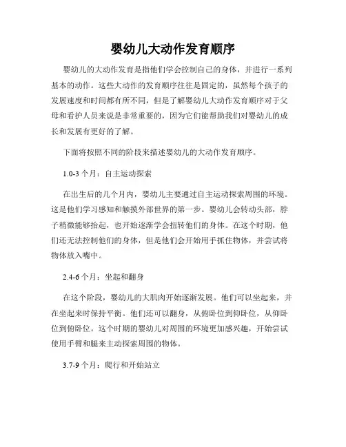 婴幼儿大动作发育顺序