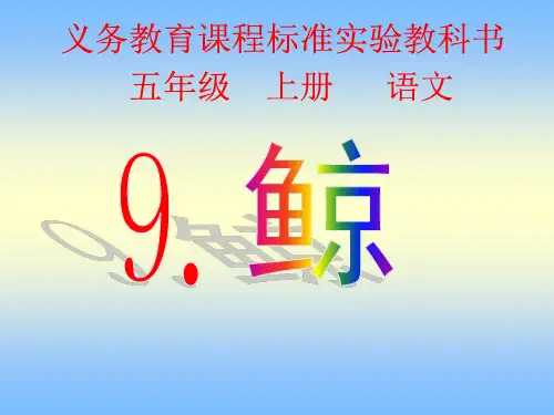人教版五年级上册语文第9课《鲸》PPT1