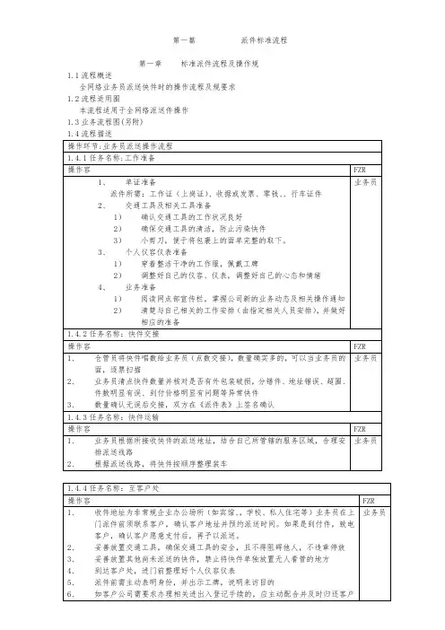快递公司取派件标准作业流程图