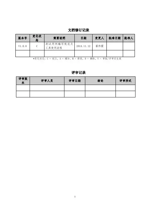 测试用例模板及使用规范1