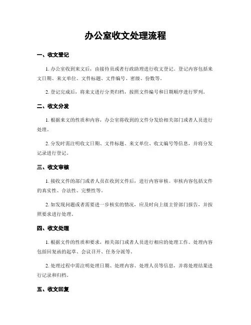 办公室收文处理流程