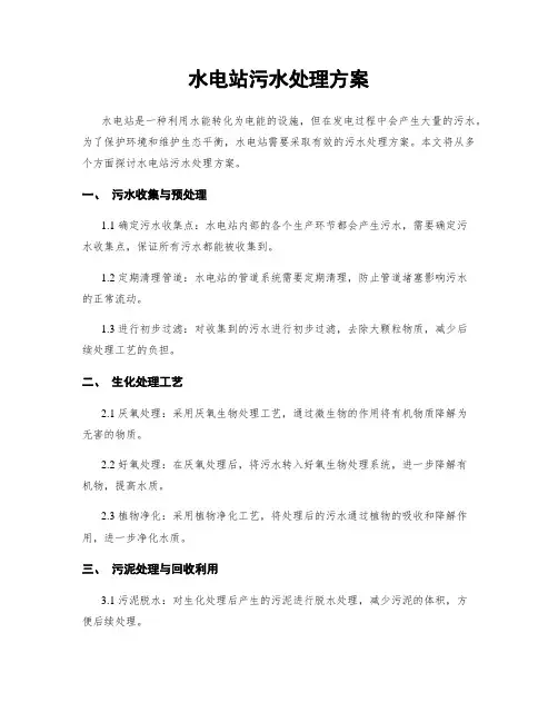 水电站污水处理方案