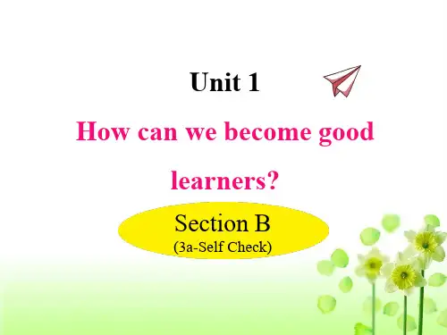 人教新目标版初中英语九年级上册同步课件 Unit 1 Section B (3a-Self Check)
