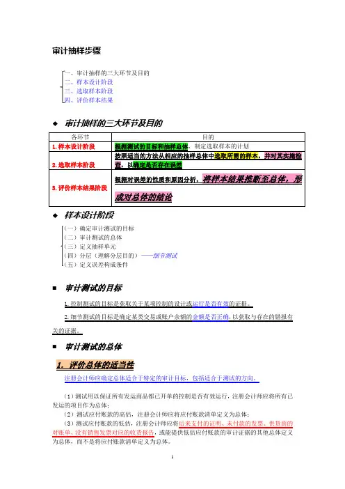 审计抽样步骤