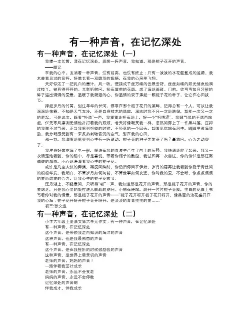 有一种声音-在记忆深处作文共九篇