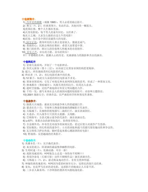 21世纪经典电影