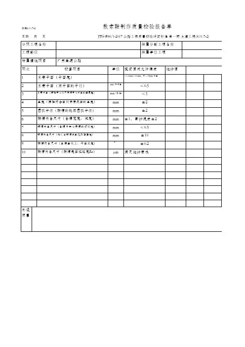 135、散索鞍制作质量检验报告单
