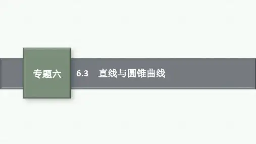 高中总复习二轮文科数学精品课件 专题6 直线、圆、圆锥曲线 6.3 直线与圆锥曲线