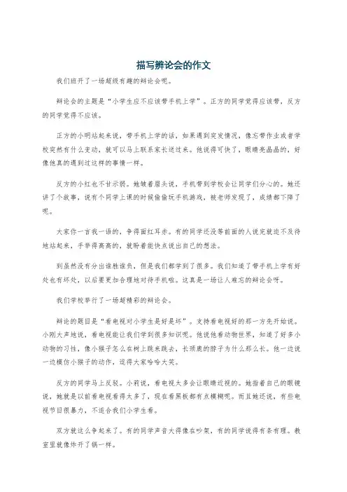 描写辨论会的作文
