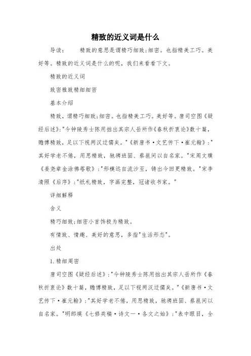 精致的近义词是什么